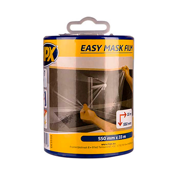 Afdækningsfilm 550x33m i dispenser, klar, varmebestandig op til 60°C - HPX