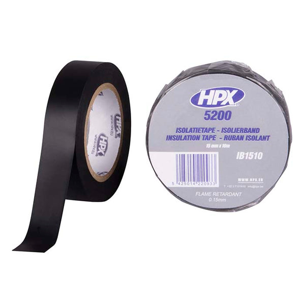 Isolerbånd 15 mm x 10 m sort - HPX