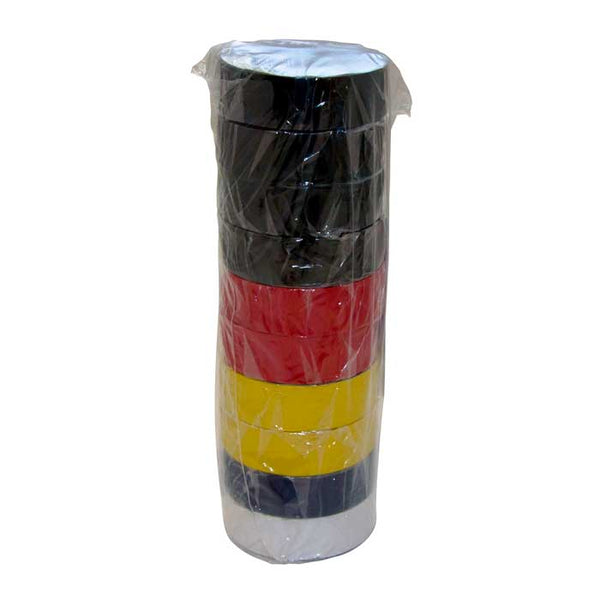 Isolerbånd 19 mm x 10 m 10 stk farvemix - HPX
