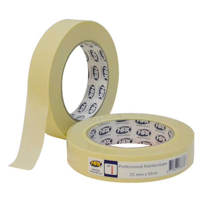 Afdækningstape 25 mm x 50 m, temp. op til 60 °C - HPX