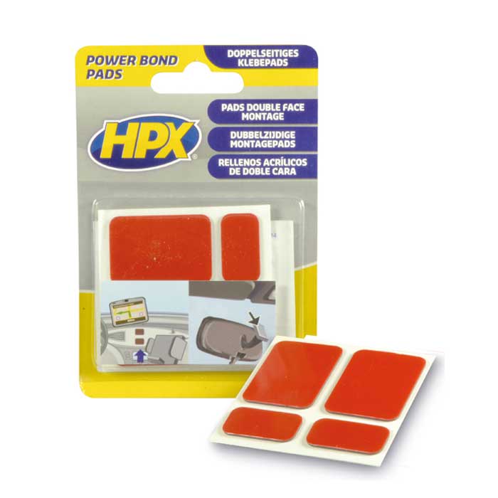 Dobbeltklæbende pads til bakspejl 4 stk. (40x28 & 15x28 mm) HPX