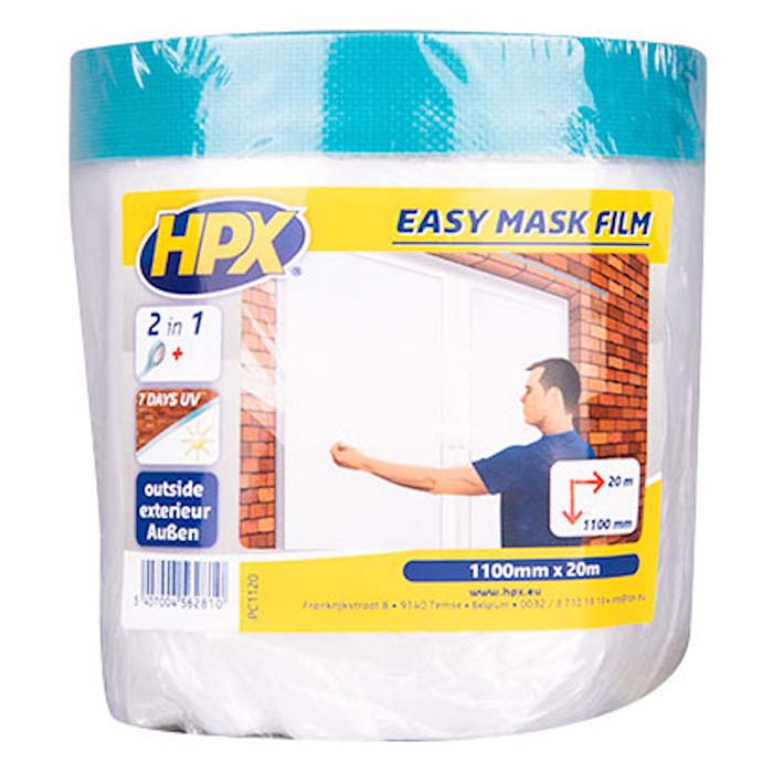 Afdækningsfilm 1100x20 m elektrostisk HDPE til overflader, 0,30 mm - HPX