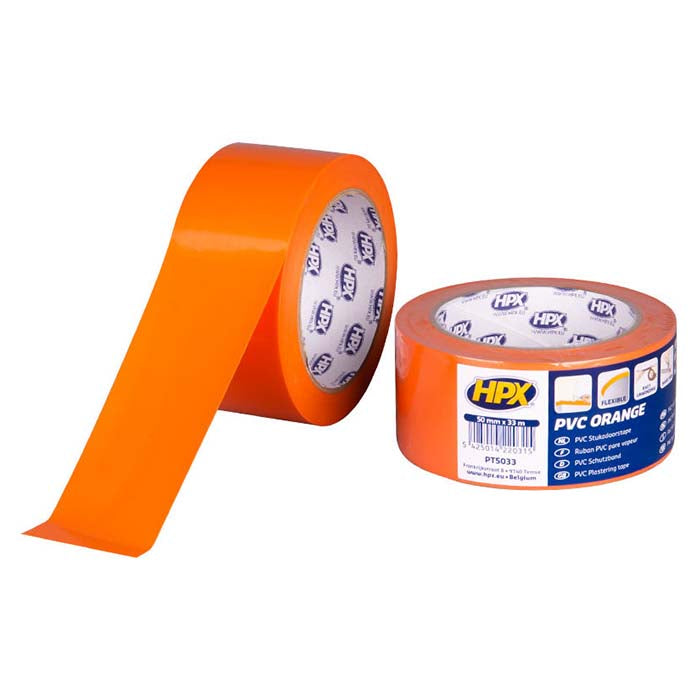 PVC beskyttelsestape 50 mm x 33 m orange - HPX