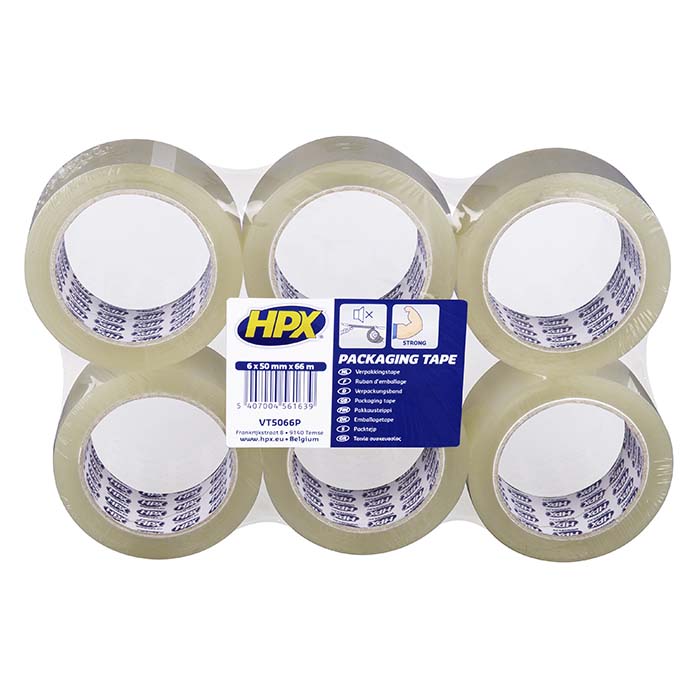 Pakketape klar 50 mm x 66 m (6 rl) - HPX