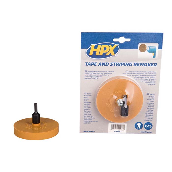 Stribefjerner hjul med adapter til boremaskine - fjern klæberester skånsomt - HPX