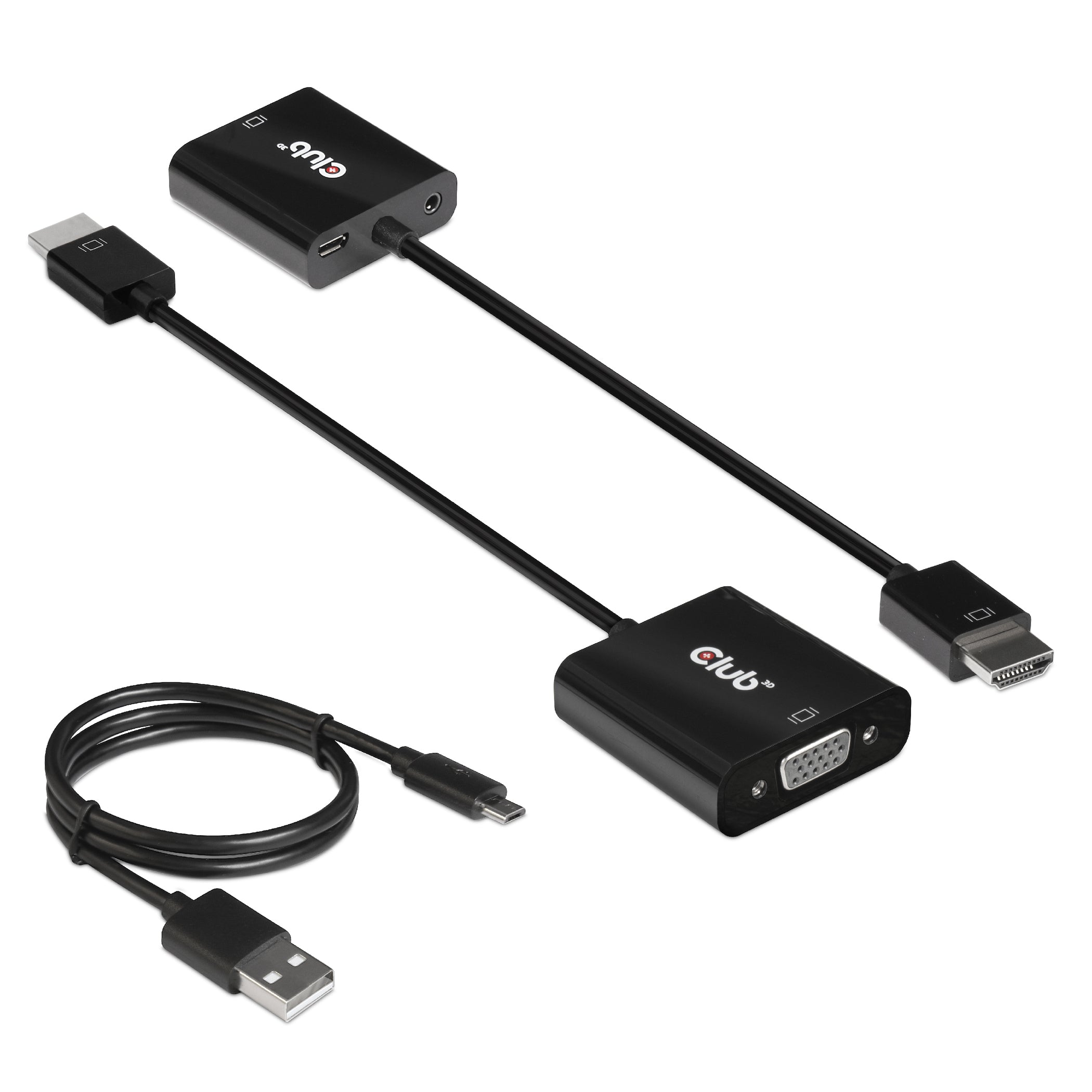 Club 3D CAC-1302 HDMI til VGA Adapter Sort