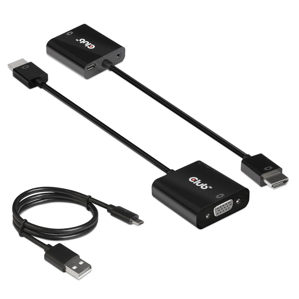 Club 3D CAC-1302 HDMI til VGA Adapter Sort