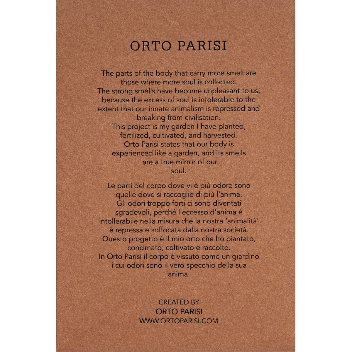 Unisex parfume Orto Parisi STERCUS 50 ml