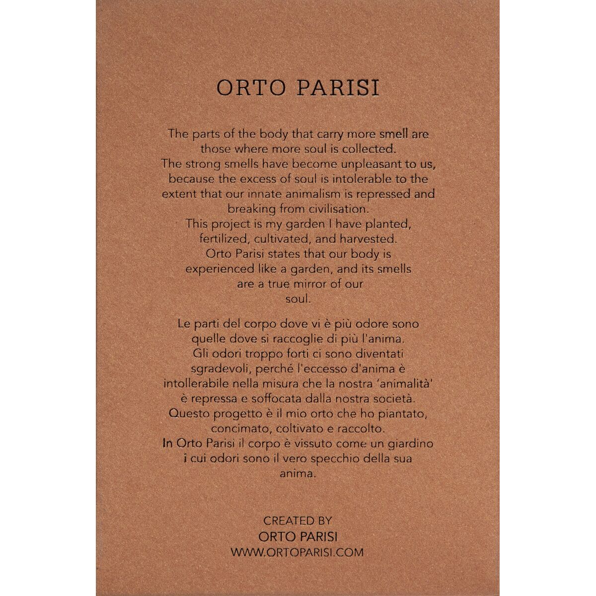 Unisex parfume Orto Parisi BOCCANERA 50 ml