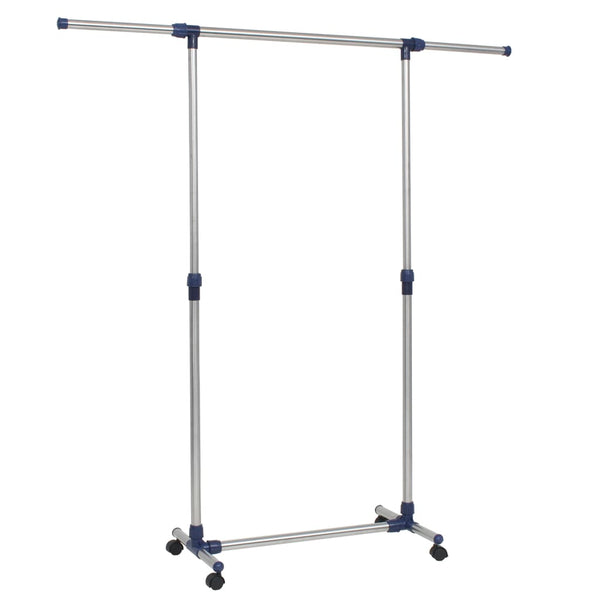 Justerbart Tøjstativ Rustfrit Stål 165 X 44 X 150 Cm Sølvfarvet