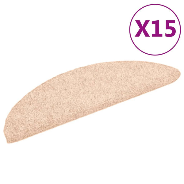 Selvklæbende Trappemåtter 15 Stk. Nålenagle Creme Beige