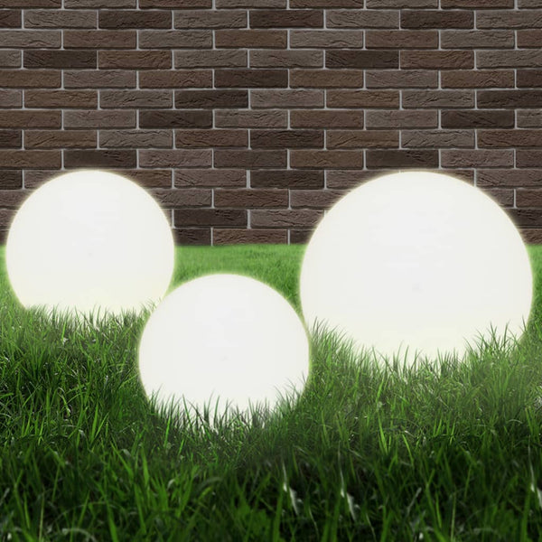 Led-Kuglelampesæt 3 Dele Kugleformet 20/30/40 Cm Pmma