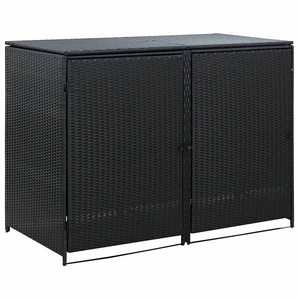 Dobbelt Skraldespandsskjuler Polyrattan 148 X 80 X 111 Cm