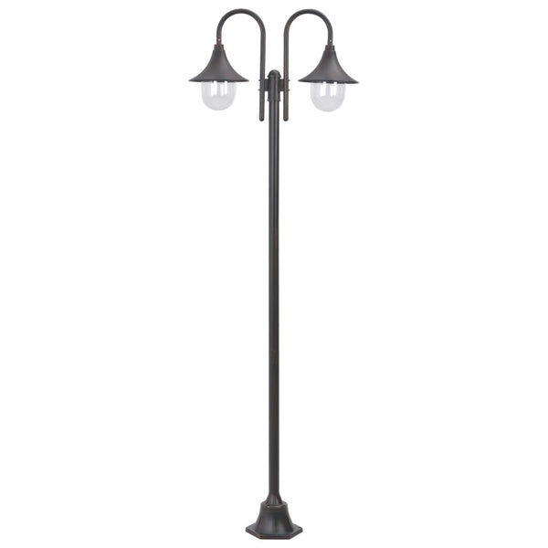 Havestolpelampe E27 220 Cm Aluminium 2 Lanterner Farvet