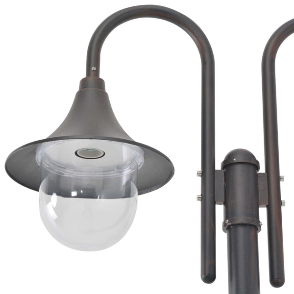 Havestolpelampe E27 220 Cm Aluminium 2 Lanterner Farvet