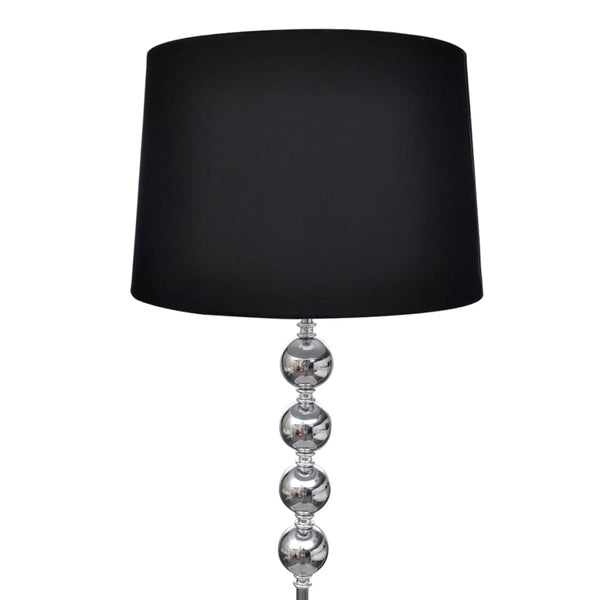 Standerlampe Med Skærm Og Dekoration Af 4 Stablede Kugler