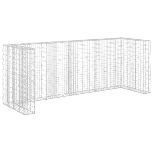 Gabionvæg Til Affaldsspand 320X100X120 Cm Galvaniseret Stål