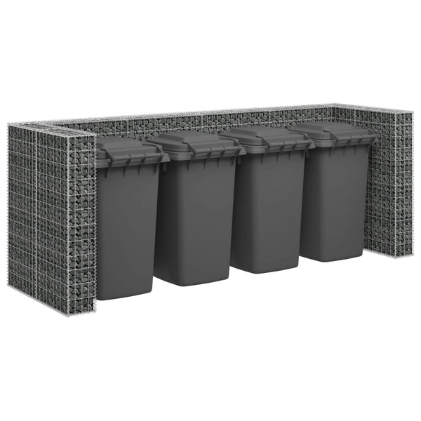 Gabionvæg Til Affaldsspand 320X100X120 Cm Galvaniseret Stål