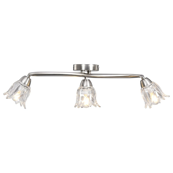Loftlampe Transparente Glasskærme Til 3 E14-Pærer Form