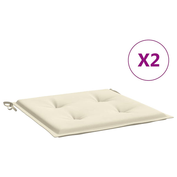 Hynder Til Havestol 2 Stk. 40X40X4 Cm Oxfordstof Farvet Creme