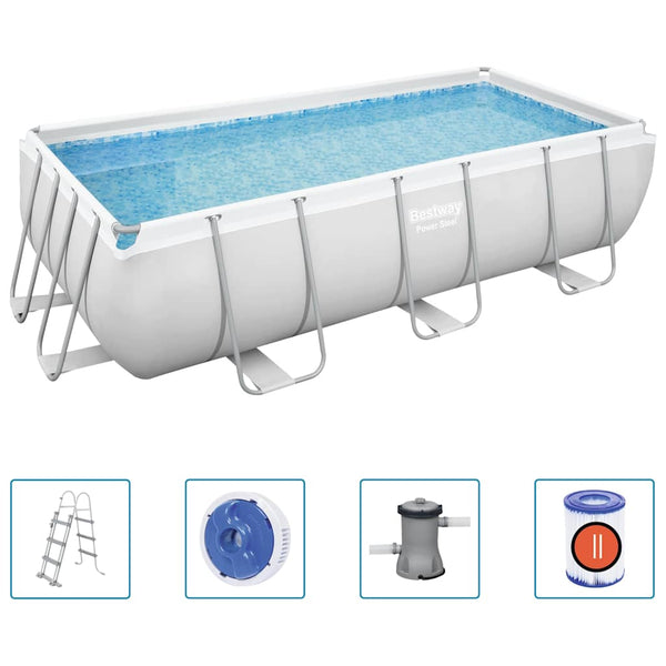 Bestway Power Steel Swimmingpool 404X201X100 Cm Rektangulær