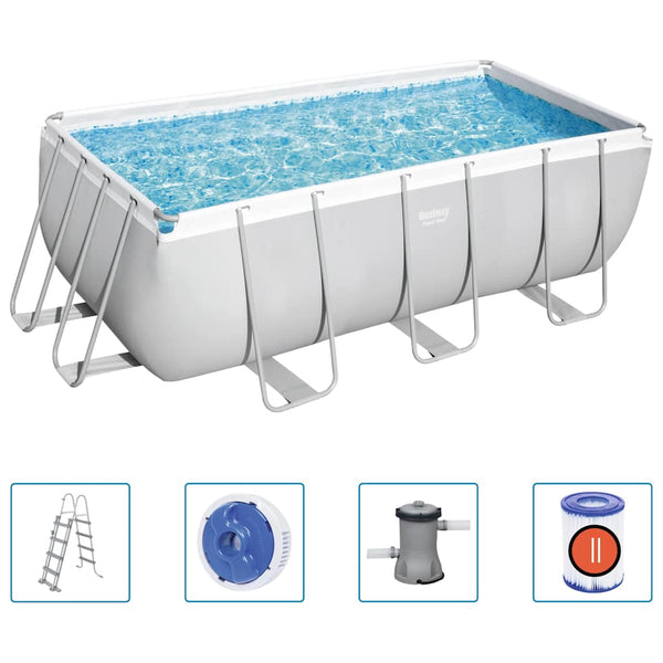 Bestway Power Steel Swimmingpool 412X201X122 Cm Rektangulær