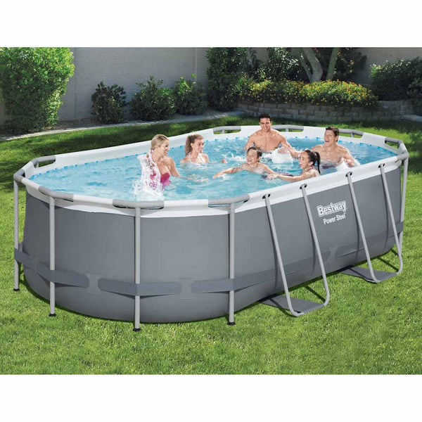 Bestway Power Steel Fritstående Pool 427X250X100 Cm Oval