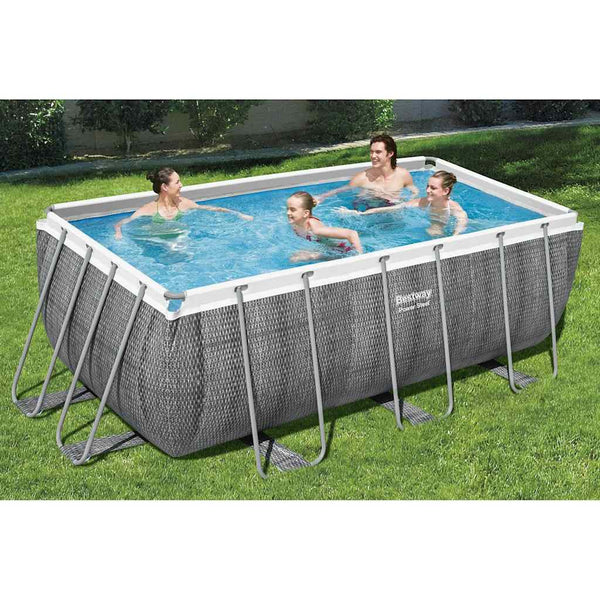 Bestway Power Steel Swimmingpoolsæt 412X201X122 Cm Rektangulær
