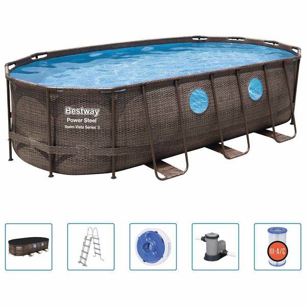 Bestway Power Steel Swim Vista Series Swimmingpoolsæt 549X274X122 Cm