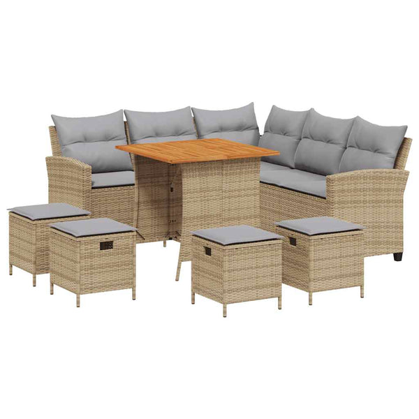 Sofasæt Til Haven 6 Dele Med Hynder L-Formet Polyrattan 6