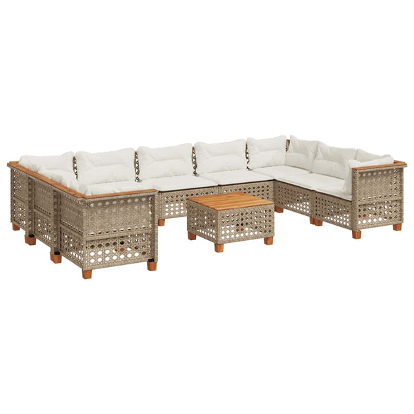 Sofasæt Til Haven 10 Dele Med Hynder Polyrattan Beige