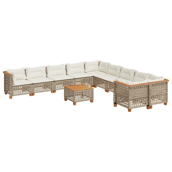 Sofasæt Til Haven 11 Dele Med Hynder Polyrattan Beige