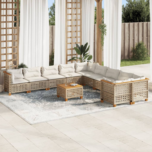 Sofasæt Til Haven 11 Dele Med Hynder Polyrattan Beige