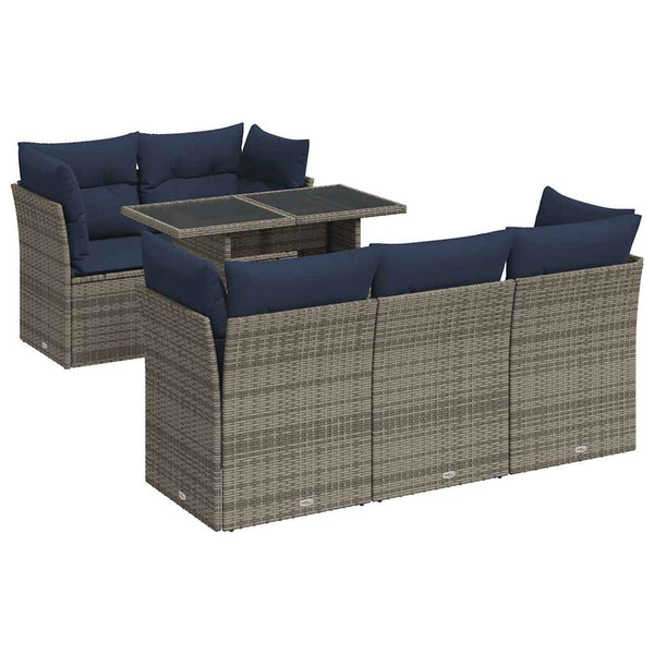 Sofasæt Til Haven 6 Dele Med Hynder Polyrattan Akacietræ