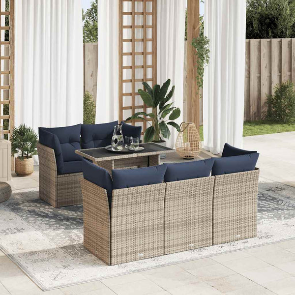 Sofasæt Til Haven 6 Dele Med Hynder Polyrattan Akacietræ