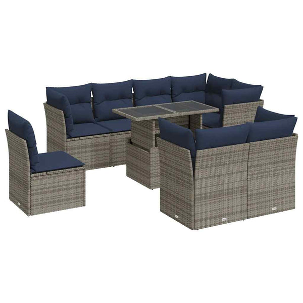 Sofasæt Til Haven 9 Dele Med Hynder Polyrattan Akacietræ