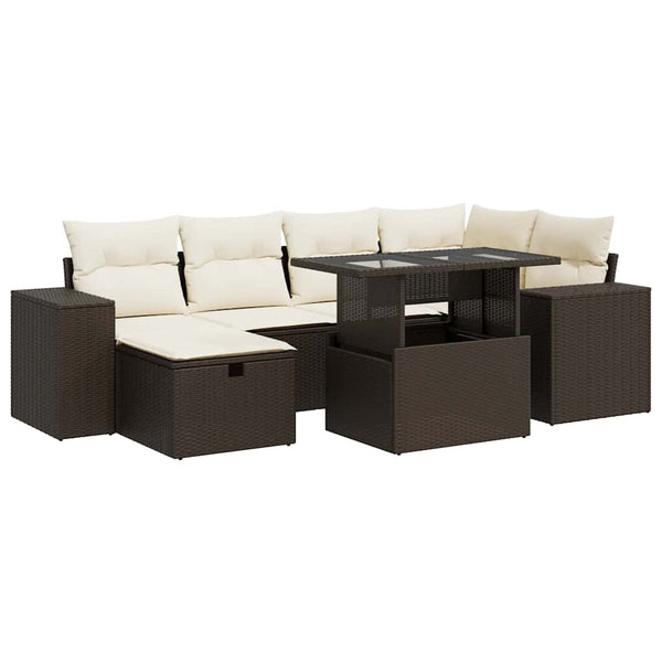 Sofasæt Til Haven 8 Dele Med Hynder Polyrattan Brun