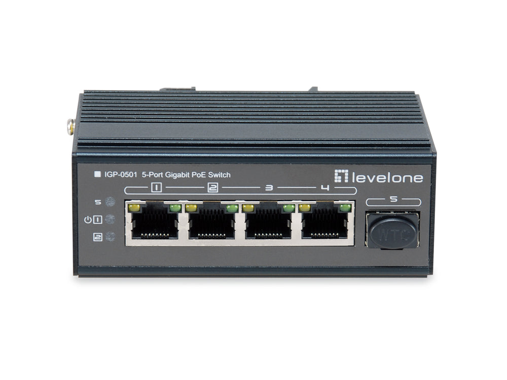 LevelOne IGP-0501 Switch 5-porte Gigabit PoE+