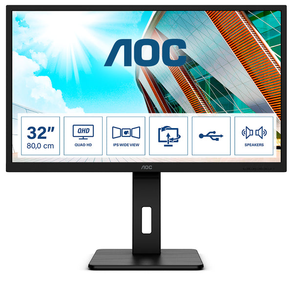 AOC Q32P2 31.5 IPS 2560 x 1440 (2K) HDMI DisplayPort 75Hz