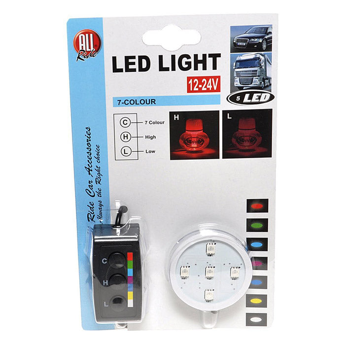 LED 7-farver lys 12-24V til Poppy - universel bil/lastbil LED-lys, Poppy