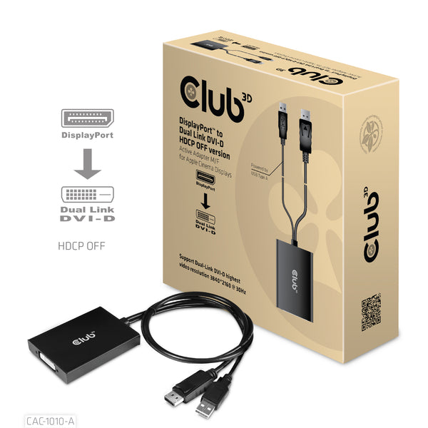 Club 3D CAC-1010-A DisplayPort 1.2a til DVI adapterkabel Sort