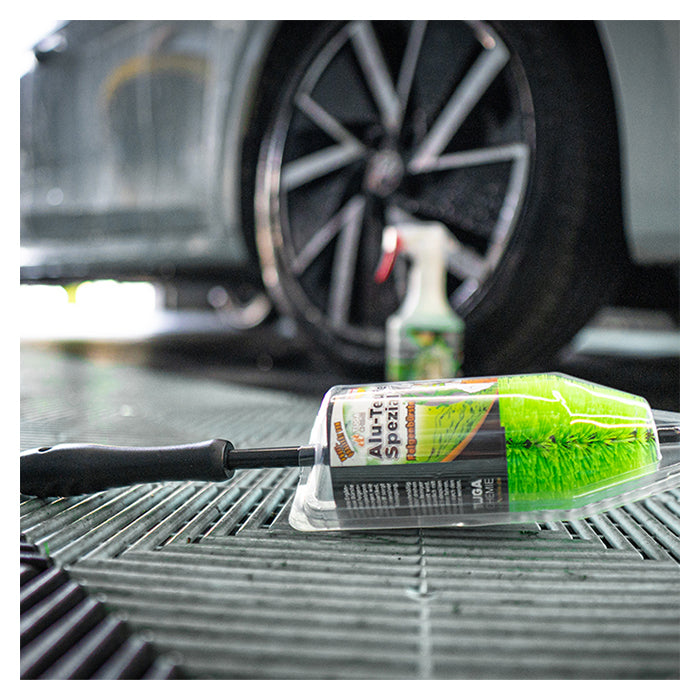 Fælgbørste til bremsestøv og snavs - ridsefri børstehår, ergonomisk greb, 30 cm - Tuga