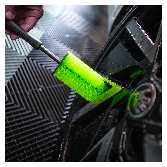 Fælgbørste til bremsestøv og snavs - ridsefri børstehår, ergonomisk greb, 30 cm - Tuga