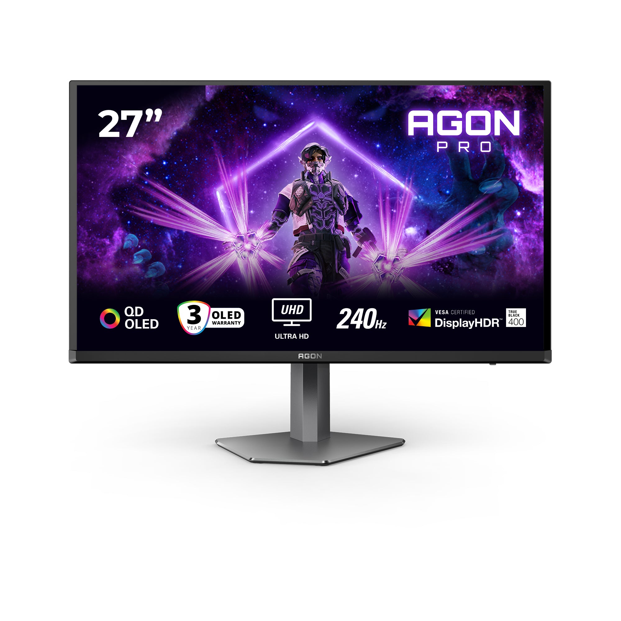 AOC G2 AG276UZD computerskærm 67,3 cm (26.5) 3840 x 2160 pixel 4K Ultra HD OLED Sort