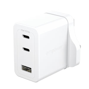 empower by PanzerGlass Turbo UK 70W GaN Adapter 2xUSB-C+USB-A