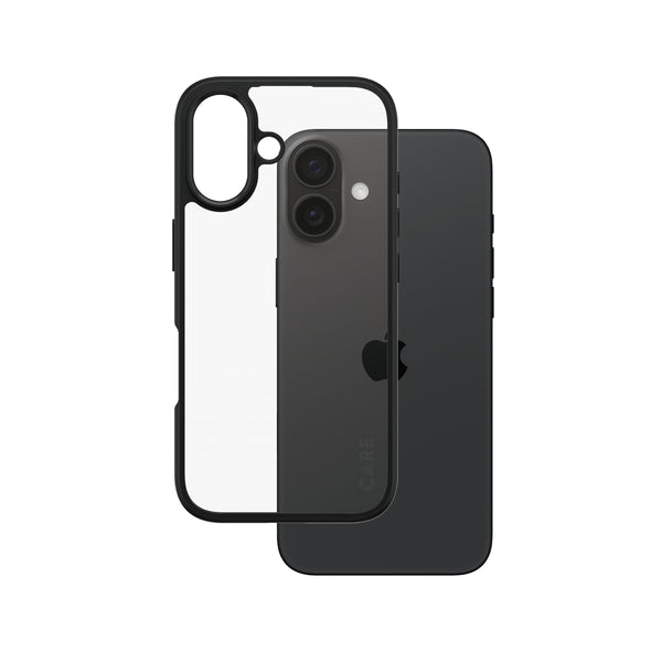 PanzerGlass CARE by Flagship Case Transparent Urban Combat w. Black Frame iPhone 16 Beskyttelsescover Transparent Apple iPhone 16