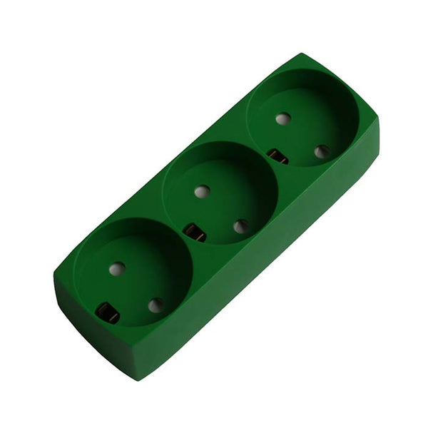 Forstærket stikdåse T11 med jord, grøn - elworks