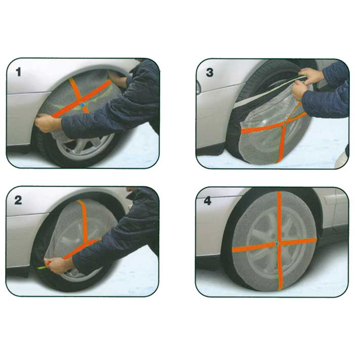 Anti-hjulspind hjulcover til dæk str. 73 - Weisssock