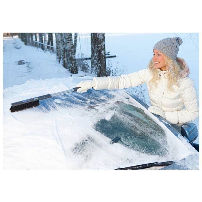 Snekost med isskraber 77 cm - Mega-Is til bilruder og spejle, Kungs