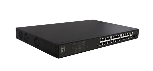 LevelOne GEP-2821 netværksswitch Ikke administreret Gigabit Ethernet (10/100/1000) Strøm over Ethernet (PoE) 1U Sort
